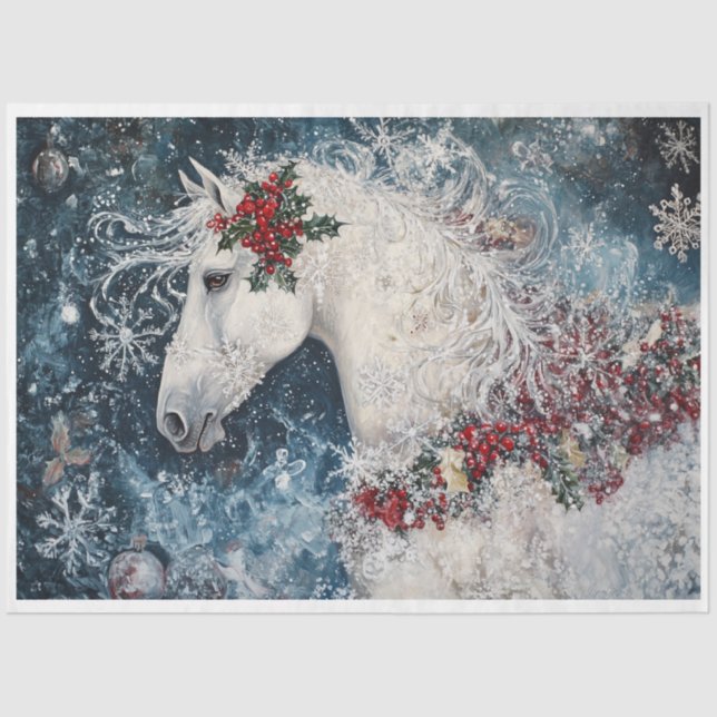 Snowflake Horse Tissue Paper (Front)