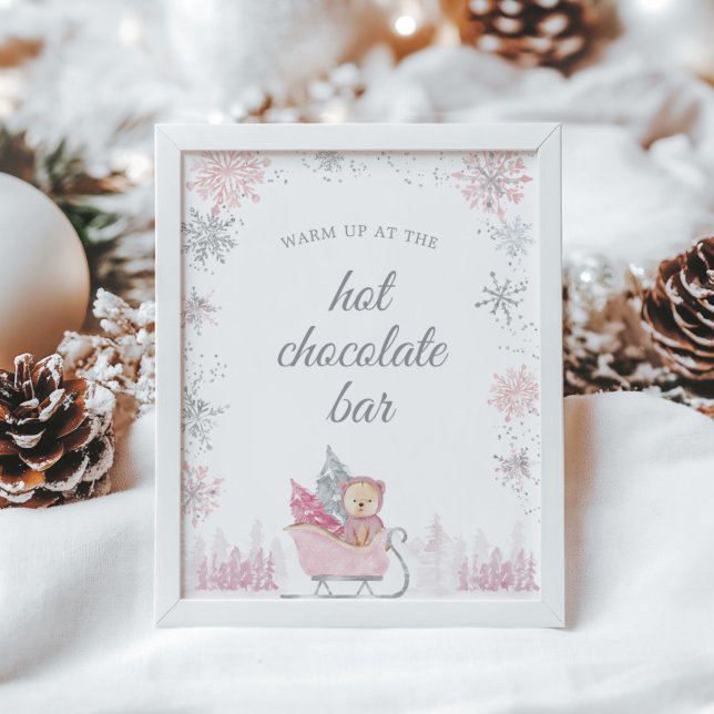 Snowflake hot chocolate bar Baby shower sign (Creator Uploaded)