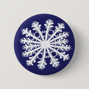 Snowflake I 6 Cm Round Badge