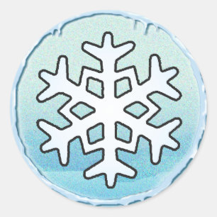 SNOWFLAKE & ICE by SHARON SHARPE Classic Round Sticker