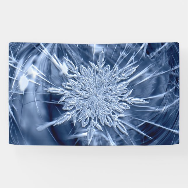 Snowflake Ice Crystal Banner (Horizontal)