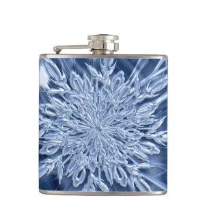 Snowflake Ice Crystal Hip Flask