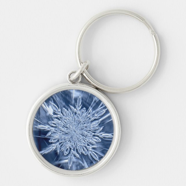 Snowflake Ice Crystal Key Ring (Front)