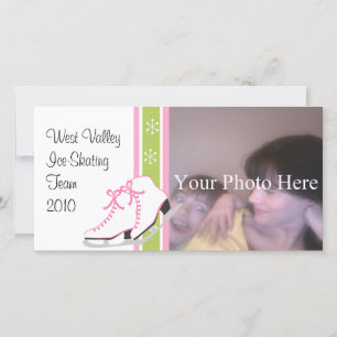 Snowflake Ice Skates Holiday Card