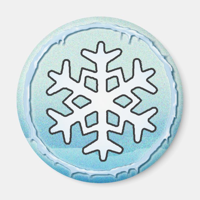 SNOWFLAKE & ICICLES by SHARON SHARPE Magnet (Front)