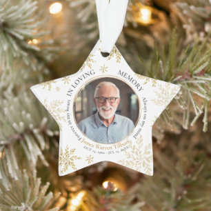 Snowflake In Loving Memory Memorial Star Christmas Ornament