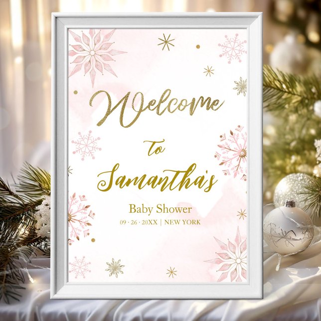 snowflake is on the way Baby Shower Welcome Sign (Creator Uploaded)