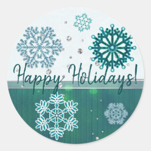 Snowflake Jewelled 3D PERSONALIZED Classic Round Sticker