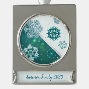 Snowflake Jewelled 3D Silver Plated Banner Ornament