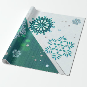 Snowflake Jewelled 3D Wrapping Paper