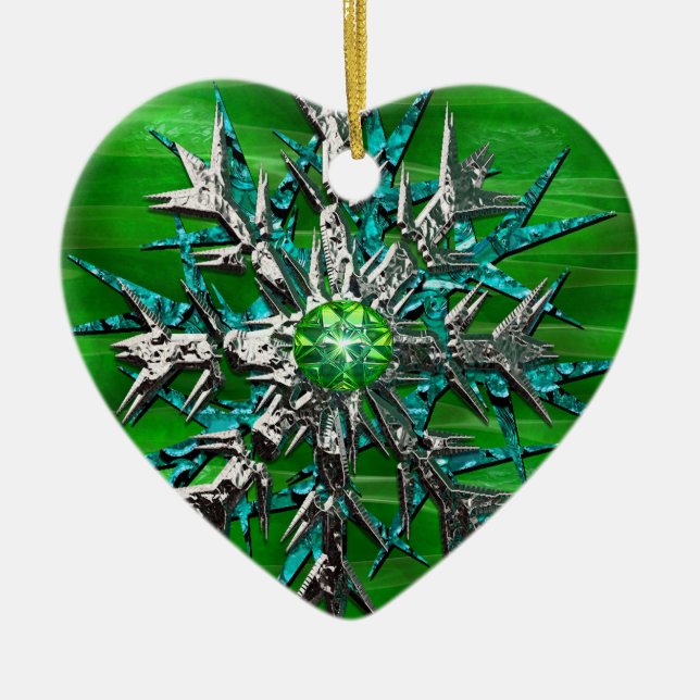 Snowflake Keller Ceramic Tree Decoration (Front)