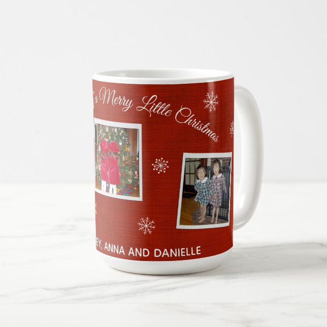 Snowflake Kisses - 3 Photos - Christmas Mug (Front Right)