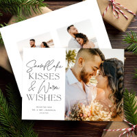 Snowflake Kisses Newlywed Christmas Three 3 Photo