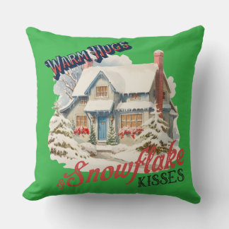 SnowFlake Kisses Smaller Throw Pillow