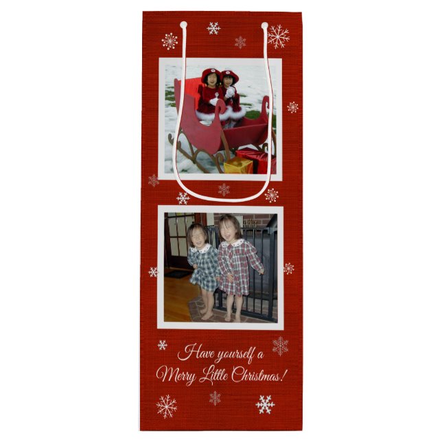 Snowflake Kisses Wine Gift Bag (Front)