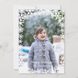 Snowflake Lace Photo Holiday Card