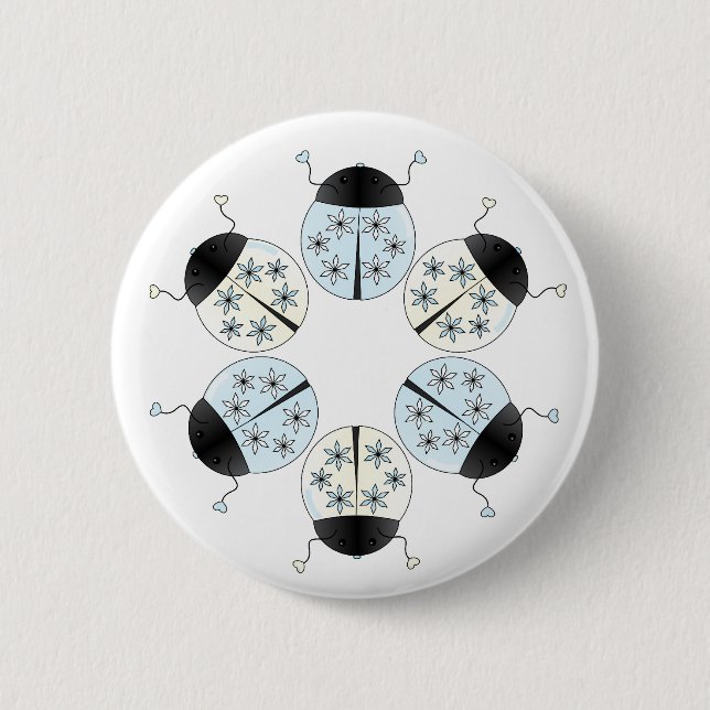 Snowflake Ladybug 6 Cm Round Badge (Front)