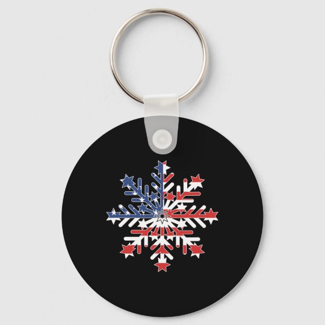 Snowflake - Liberal Democratic For July 4  Key Ring (Front)