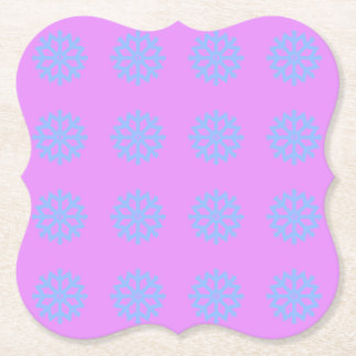  Snowflake Light Blue Winter Festive Pattern Lilac Paper Coaster