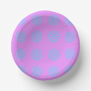 Snowflake Light Blue Winter Festive Pattern Lilac Paper Plate