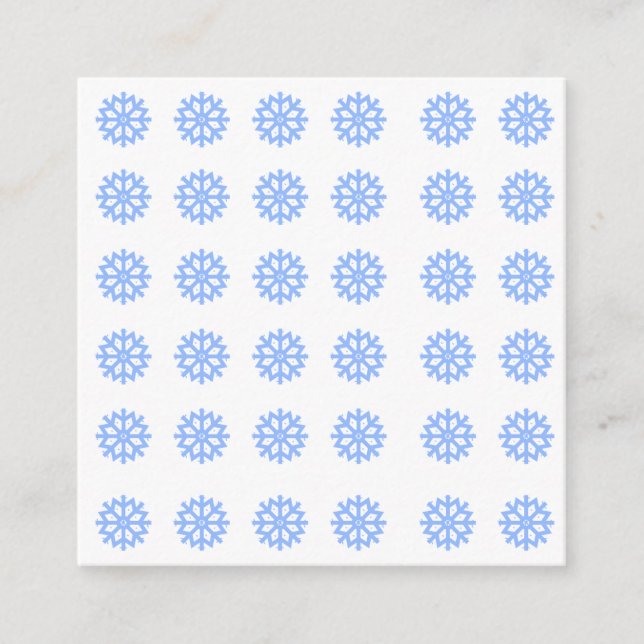  Snowflake Light Blue Winter Pattern  Enclosure Card (Front)