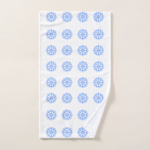  Snowflake Light Blue Winter Pattern  Hand Towel