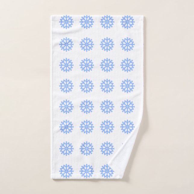  Snowflake Light Blue Winter Pattern  Hand Towel (Hand Towel)