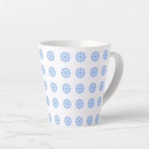 Snowflake Light Blue Winter Pattern Latte Mug