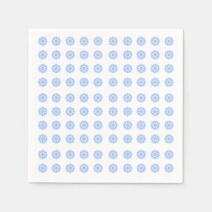 Snowflake Light Blue Winter Pattern Napkin