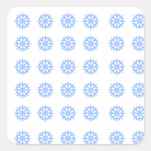 Snowflake Light Blue Winter Pattern Square Sticker