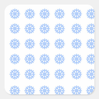  Snowflake Light Blue Winter Pattern Square Sticker