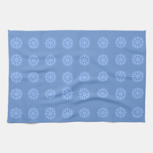  Snowflake Light Blue Winter Pattern   Tea Towel