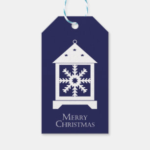 Snowflake Light Gift Tag Blue