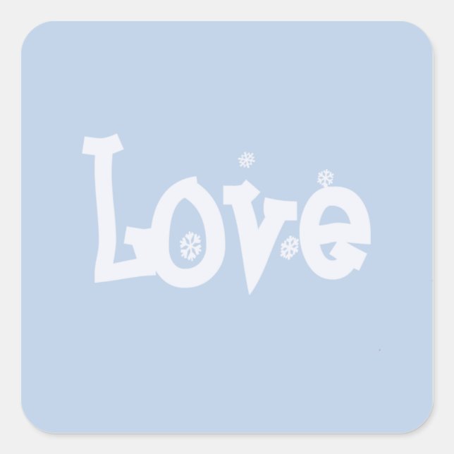 Snowflake Love Square Sticker (Front)