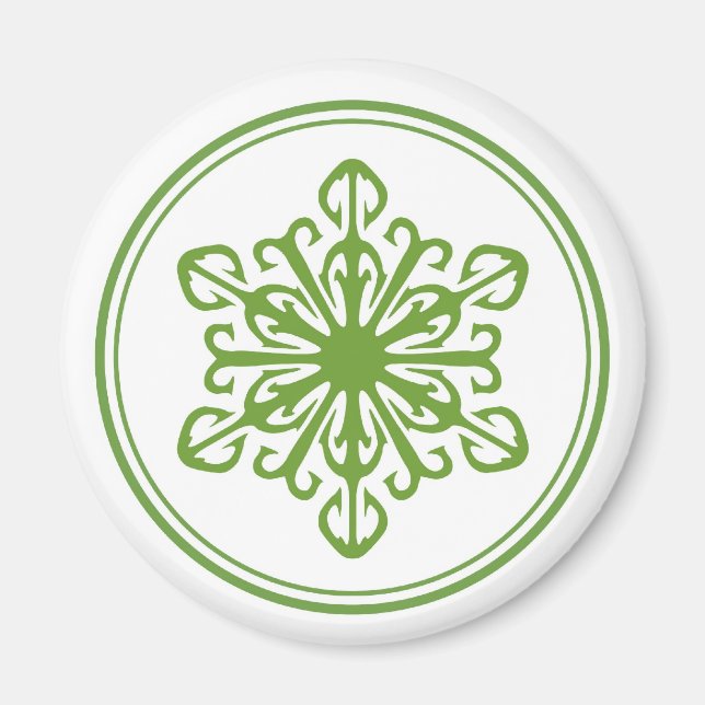 Snowflake Magnet - Green (Front)