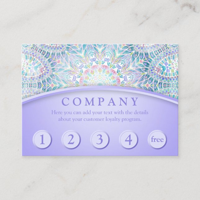 Snowflake Mandala Loyalty Card (Front)