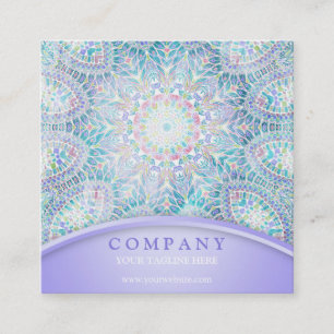 Snowflake Mandala Square Business Card