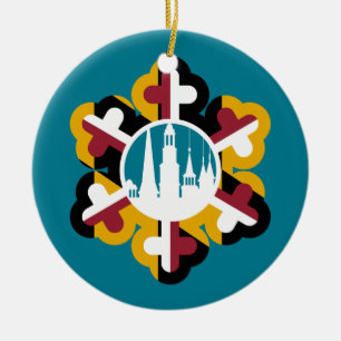 Snowflake Maryland Flag Clustered Spires Ornament