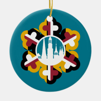 Snowflake Maryland Flag Clustered Spires Ornament