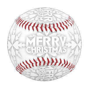 Snowflake Merry Christmas Baseball