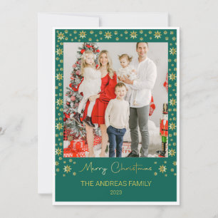 Snowflake Merry Christmas   Customisable Photo  Holiday Card