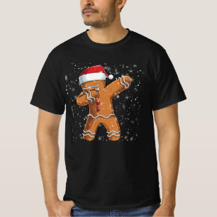 Snowflake Merry Christmas Dabbing Gingerbread Man T-Shirt