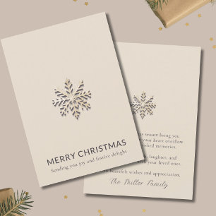 Snowflake Merry Christmas Flat Card
