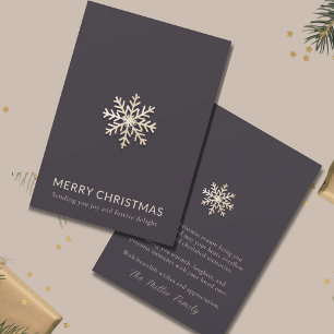 Snowflake Merry Christmas Flat Card