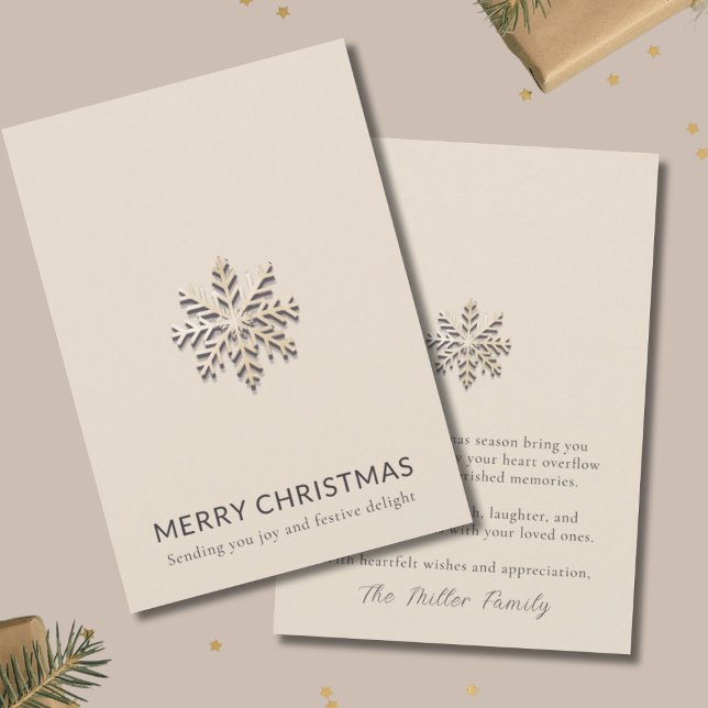 Snowflake Merry Christmas Flat Card (Creator Uploaded)