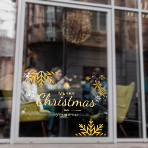 Snowflake Merry Christmas NewYear Business Holiday Window Cling