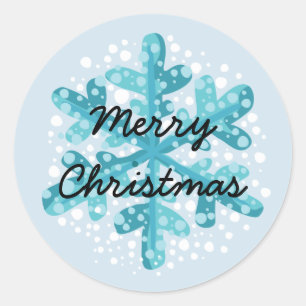 Snowflake Merry Christmas Sticker Style 1