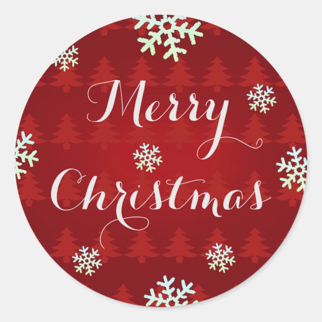 Snowflake Merry Christmas Stickers (Front)
