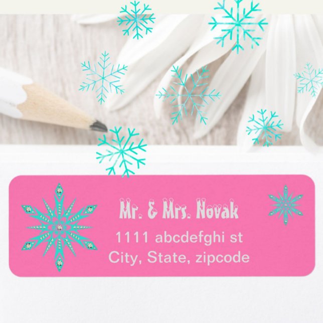 Snowflake mid century turquoise pink vintage  (Creator Uploaded)