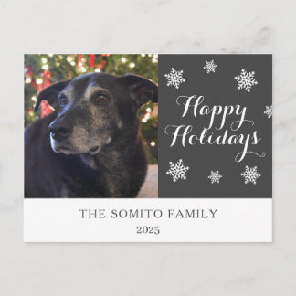 Snowflake Modern Family Photo Holiday Card